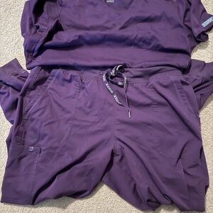 Med Couture Women's Scrub Set in Deep Purple